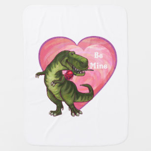 Tyrannosaurus Valentine's Day Stroller Blanket