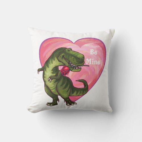 Tyrannosaurus Valentines Day Throw Pillow