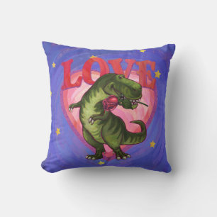 Tyrannosaurus Valentine's Day Throw Pillow