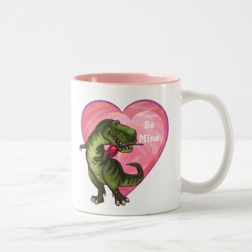 Tyrannosaurus Valentines Day Two_Tone Coffee Mug