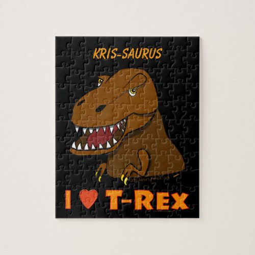 Tyranosaurus Rex Dinosaur Custom Name Jigsaw Jigsaw Puzzle