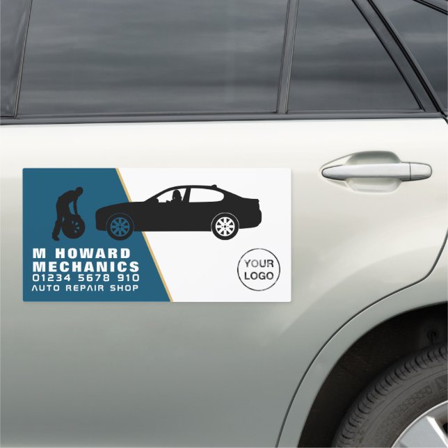 Tyre Change, Auto Mechanic & Repairs Car Magnet (In Situ)