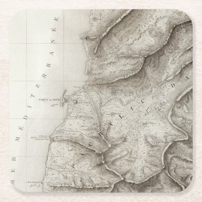 Tyre, Sidon, Israel Square Paper Coaster (Front)