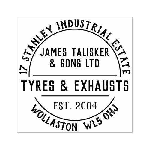 Tyres  Exhausts Rubber Stamp