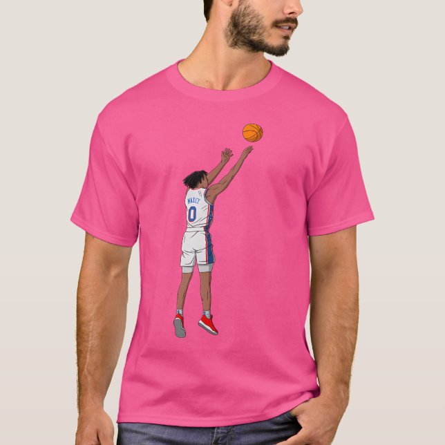 Tyrese Maxey -Philadelphia 76Ers Basketball T-Shirt (Front)