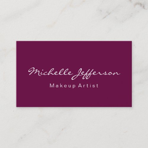 Tyrian Purple Makeup Artist Unique Business Card