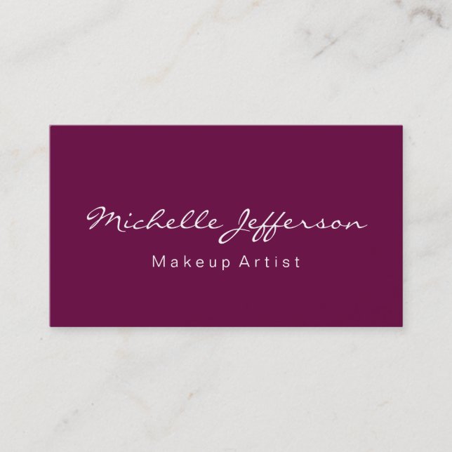 Tyrian Purple Makeup Artist Unique Business Card (Front)