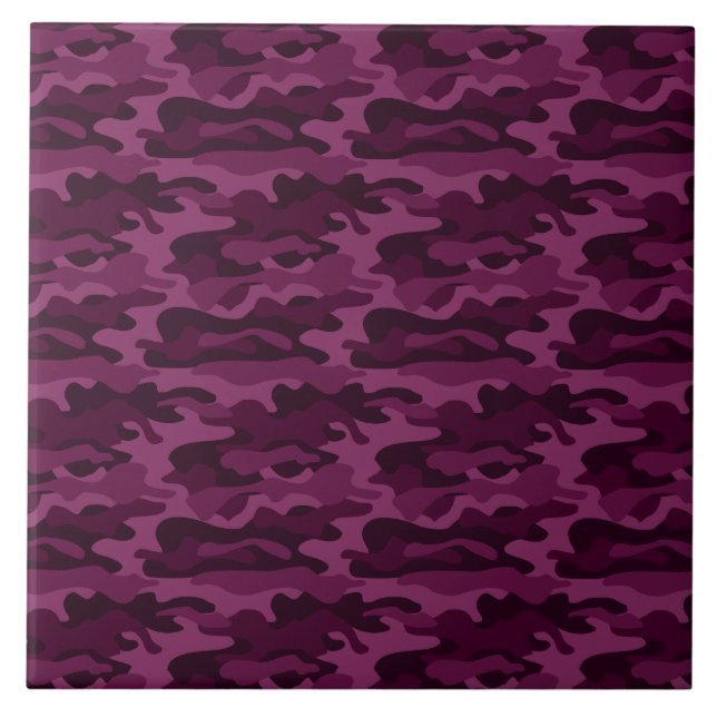 Tyrian Purple Monocolor Camo Ceramic Tile (Front)