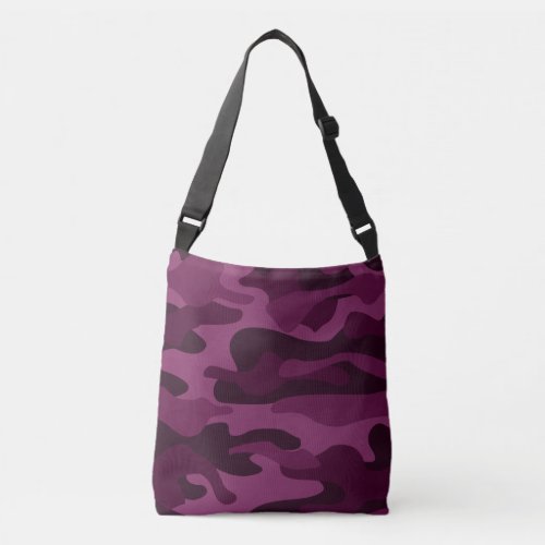 Tyrian Purple Monocolor Camo Crossbody Bag
