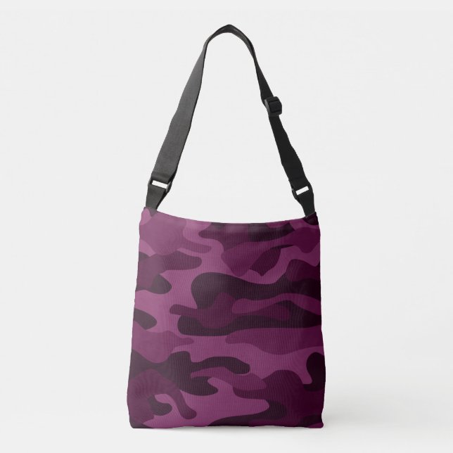 Tyrian Purple Monocolor Camo Crossbody Bag (Front)