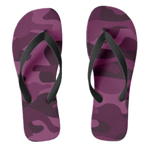 Tyrian Purple Monocolor Camo Flip Flops