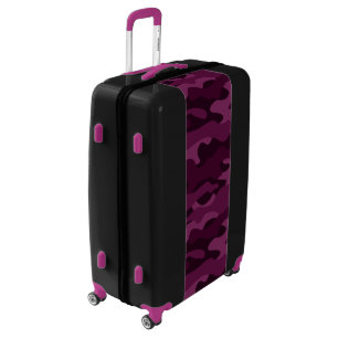 Tyrian Purple Monocolor Camo Luggage