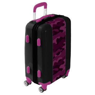 Tyrian Purple Monocolor Camo Luggage