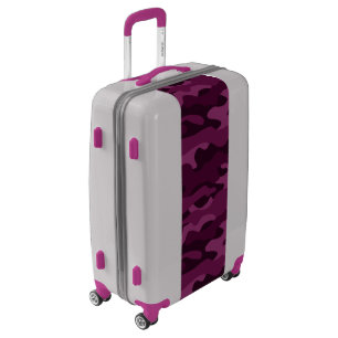 Tyrian Purple Monocolor Camo Luggage