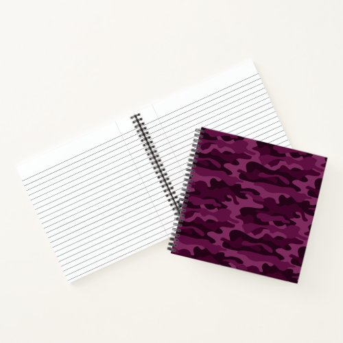Tyrian Purple Monocolor Camo Notebook