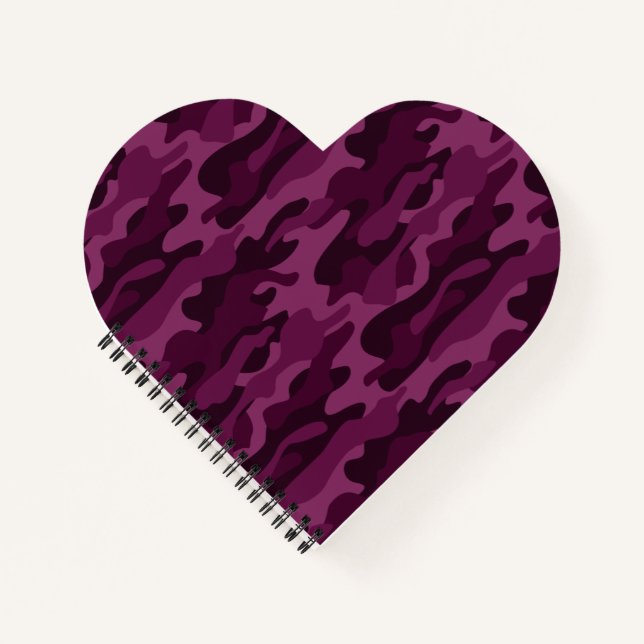 Tyrian Purple Monocolor Camo Notebook (Front)