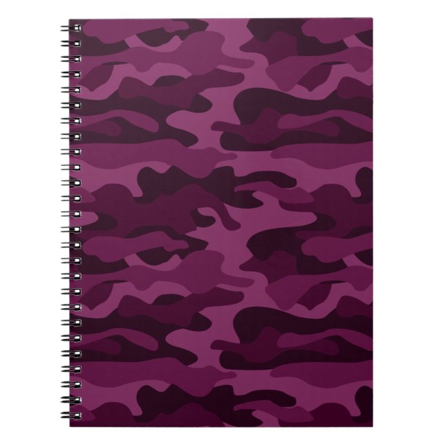 Tyrian Purple Monocolor Camo Notebook (Front)