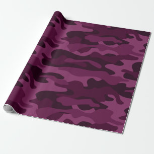 Tyrian Purple Monocolor Camo Wrapping Paper