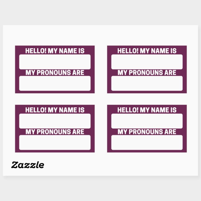 Tyrian Purple Name & Pronoun Labels (Sheet)