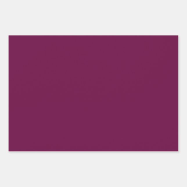 Tyrian Purple Solid Color Wrapping Paper Sheets (Front)