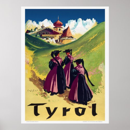 Tyrol Austria Vintage Poster 1947