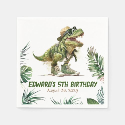 Tyronasaurus Rex Dinosaur Birthday Party Napkins