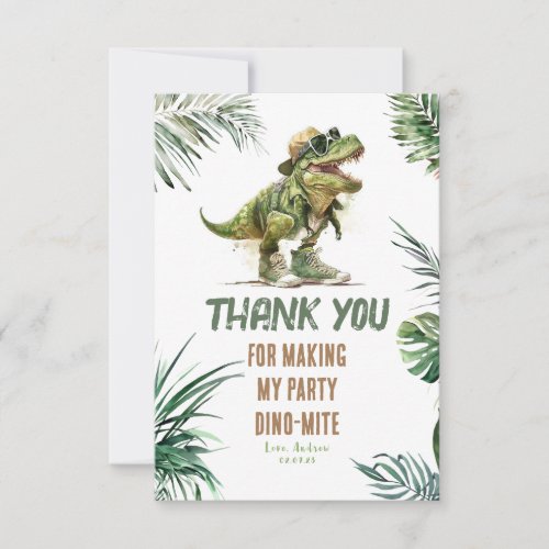 Tyronasaurus Rex Dinosaur Birthday Thank You Photo