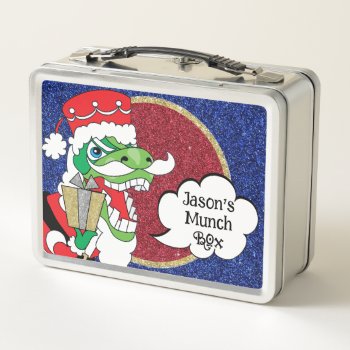 Tysantasaurus Metal Lunch Box by ChristmasHappy at Zazzle