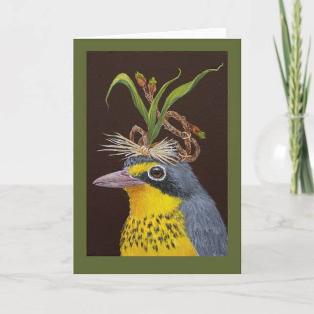 Tyson the Canada warbler greeting card (Front)