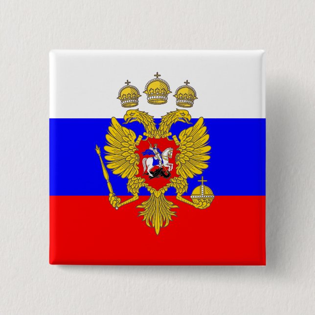 Tzar Of Muscovia, Russia flag Button (Front)