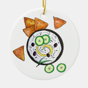 Tzatziki Greek Meze Dip Mediterranean Food Greece Ceramic Ornament