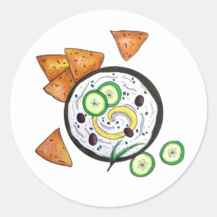 Tzatziki Greek Meze Dip Mediterranean Food Greece Classic Round Sticker