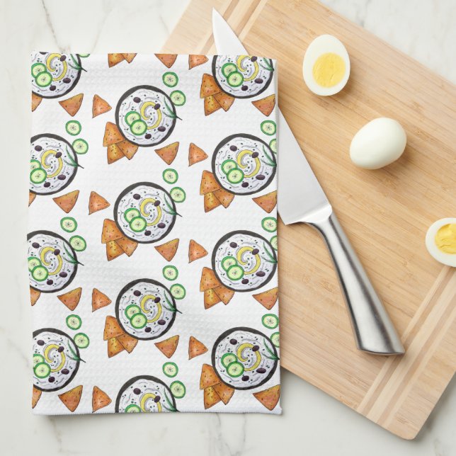 Tzatziki Greek Meze Dip Mediterranean Food Greece Kitchen Towel (Quarter Fold)