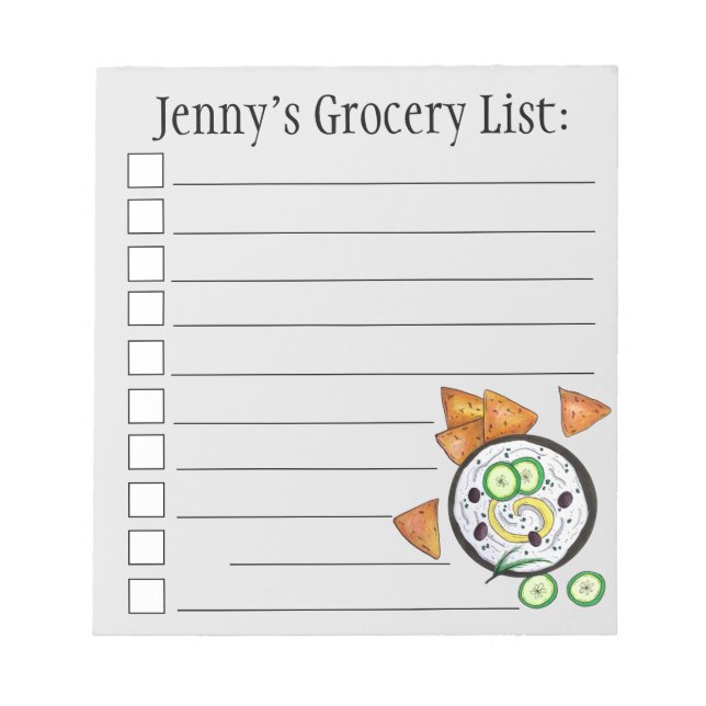 Tzatziki Greek Meze Dip Mediterranean Food Greece Notepad (Front)