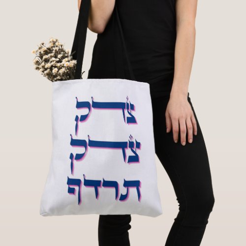 Tzedek Tzedek Tirdof _ Pursue Justice Torah Tote Bag