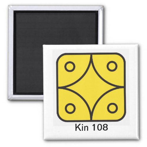 Tzolkin Estrela Amarela Kin 108 Magnet