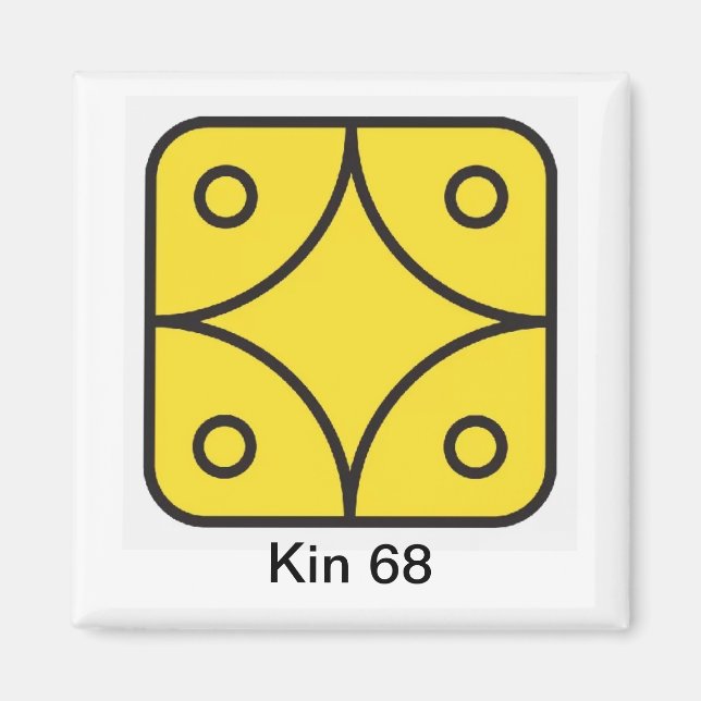 Tzolkin Estrela Amarela Kin 68 Magnet (Front)