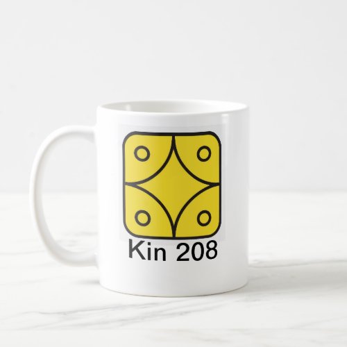 Tzolkin Estrela Yellow Kin 208 Coffee Mug