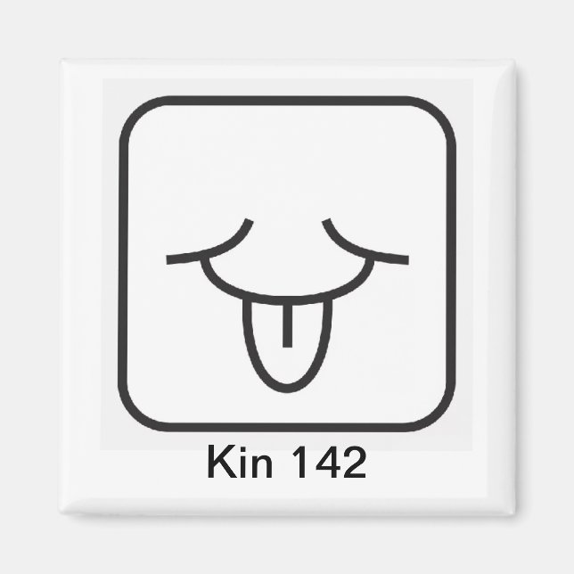 Tzolkin Vento Branco Kin 142 Magnet (Front)