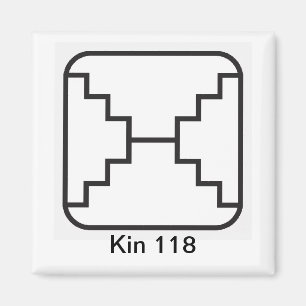 Tzolkin White Mirror Kin 118 Magnet