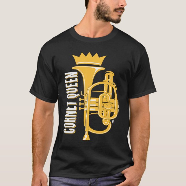 u201CCORNET QUEENu201D cornet girl female cornet p T-Shirt (Front)
