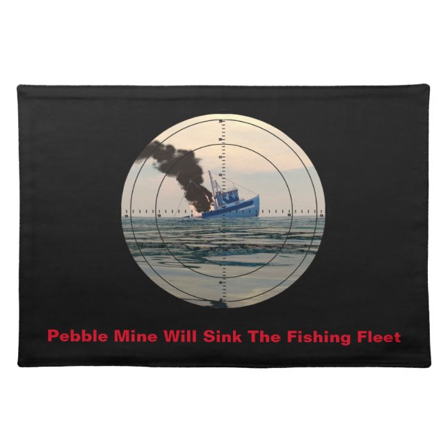 U-29 - Stop Pebble Mine Cloth Placemat (Front)