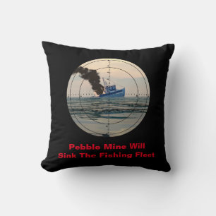 U-29 - Stop Pebble Mine Throw Pillow
