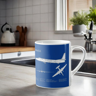 U-2 Dragon Lady - Airplane Blueprint Plans ABD Coffee Mug