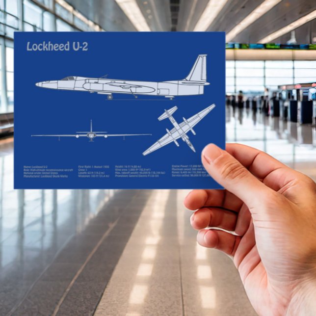 U-2 Dragon Lady - Airplane Blueprint Plans ABD Postcard (Creator Uploaded)