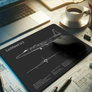 U-2 Dragon Lady - Airplane Blueprint Plans PD Mouse Pad