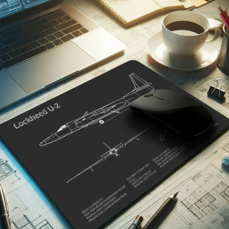 U-2 Dragon Lady - Airplane Blueprint Plans PD Mouse Pad