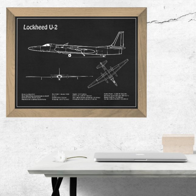 U-2 Dragon Lady - Airplane Blueprint Plans PD Photo Print (Creator Uploaded)