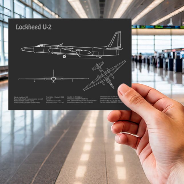 U-2 Dragon Lady - Airplane Blueprint Plans PD Postcard (Creator Uploaded)