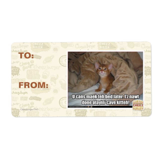 U can maek the bed later. label (Front)